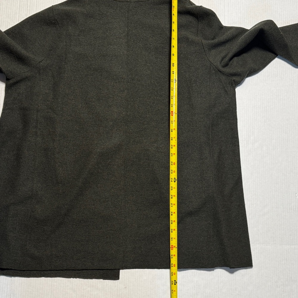 EILEEN FISHER Lightweight Boiled Wool High Collar Open Front Jacket Woodland 3X - Picture 14 of 15